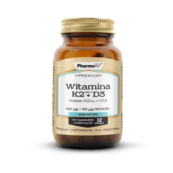 Premium Witamina K2+D3 Pharmovit, suplement diety, 60 kapsulek 