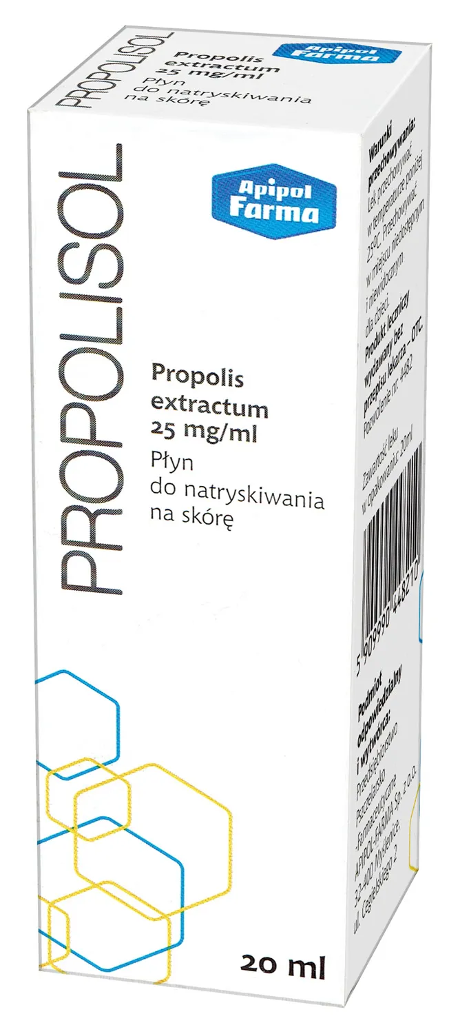 Propolisol, 25mg/ml, płyn do natryskiwania na skórę, 20 ml