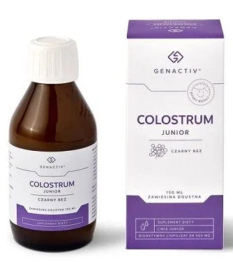 Genactiv Colostrum Junior Czarny Bez zawiesina doustna, 150 ml