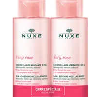 Nuxe Very Rose, łagodząca woda micelarna 3 w 1, duopak, 2 x 400 ml