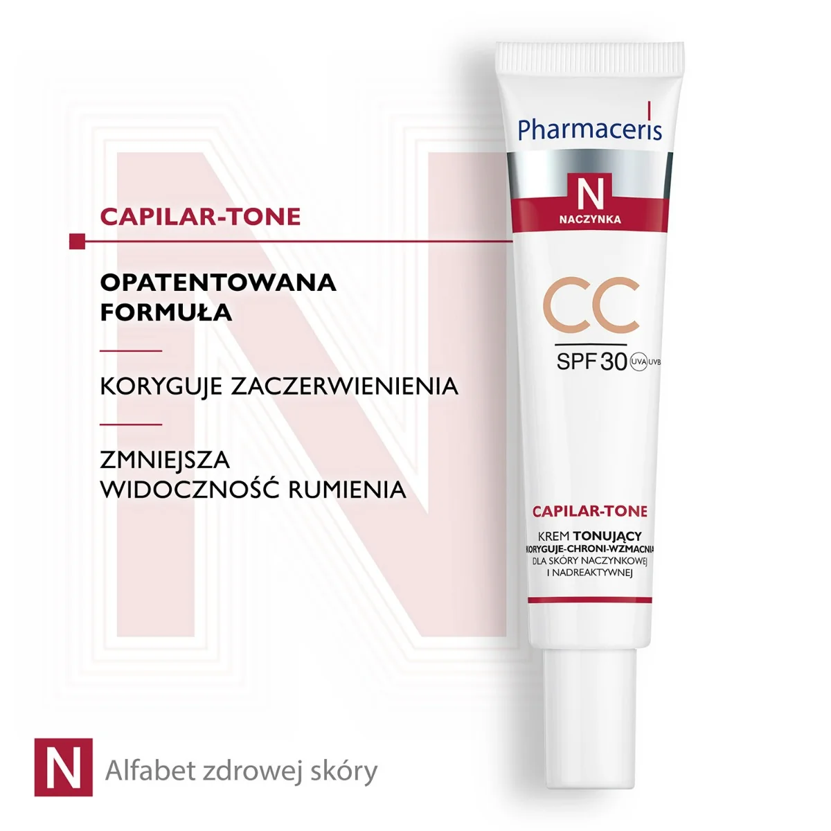 Pharmaceris N Capilar-Tone krem tonujący CC do skóry naczynkowej i nadreaktywnej, SPF30, 40 ml