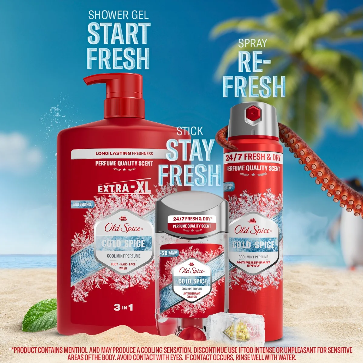 Old Spice Cold Spice płyn do kąpieli, żel pod prysznic i szampon 3w1, 1000 ml