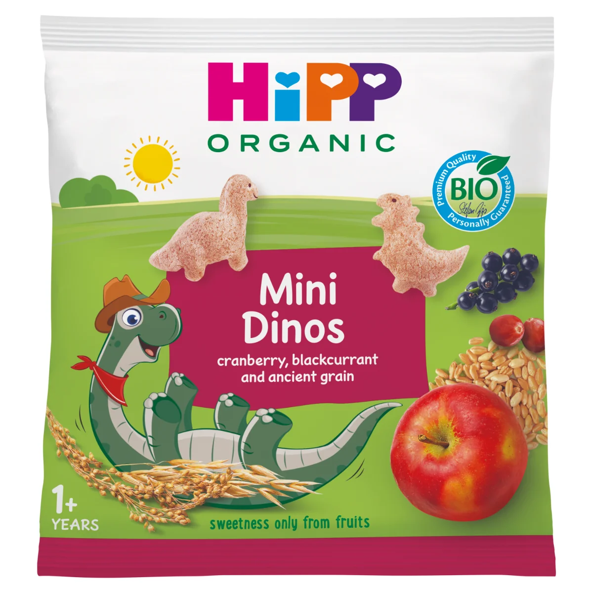 HiPP BIO od pokoleń chrupiące dinozaury Bio po 1. roku, 30 g