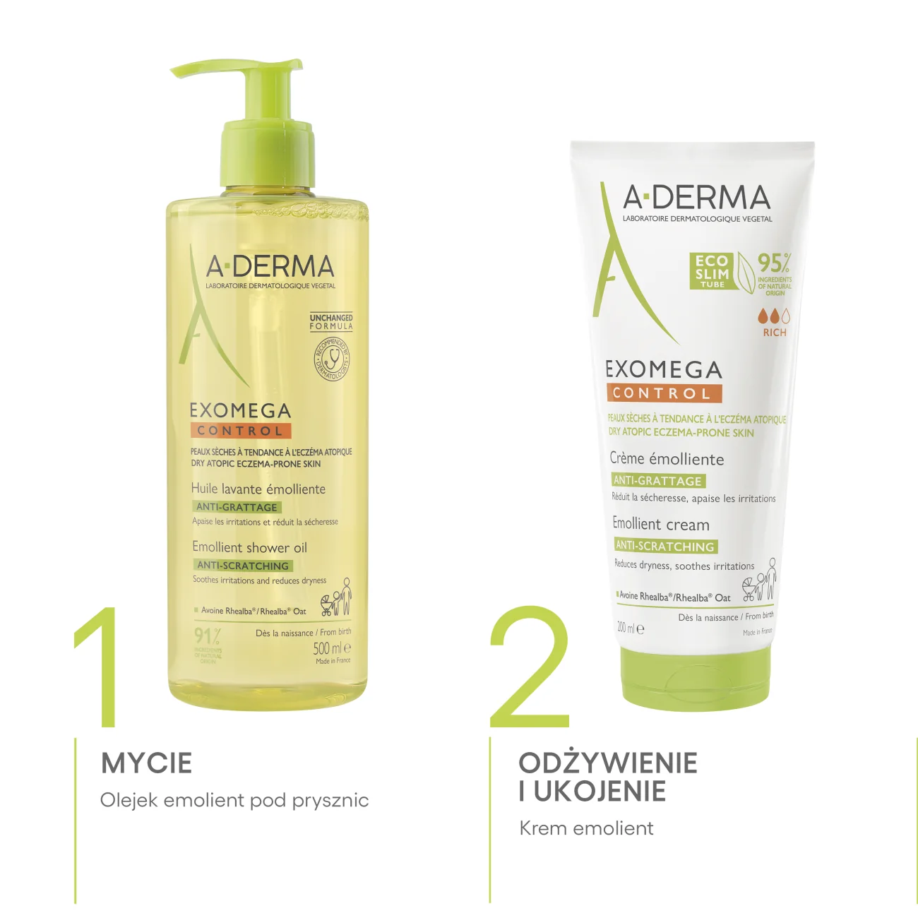 A-Derma Exomega Control olejek emolient pod prysznic, 500 ml