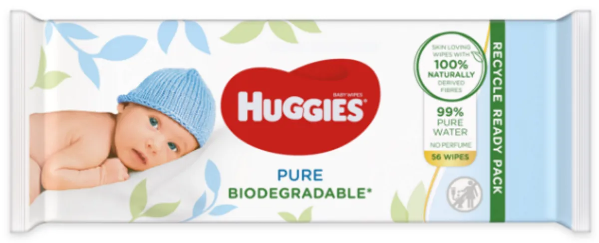 Huggies Pure Bio, chusteczki nawilżane, biodegradowalne, 56 sztuk