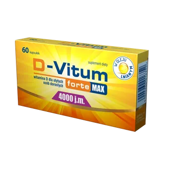 D-Vitum Forte Max 4000 j.m., suplement diety, 60 kapsulek 