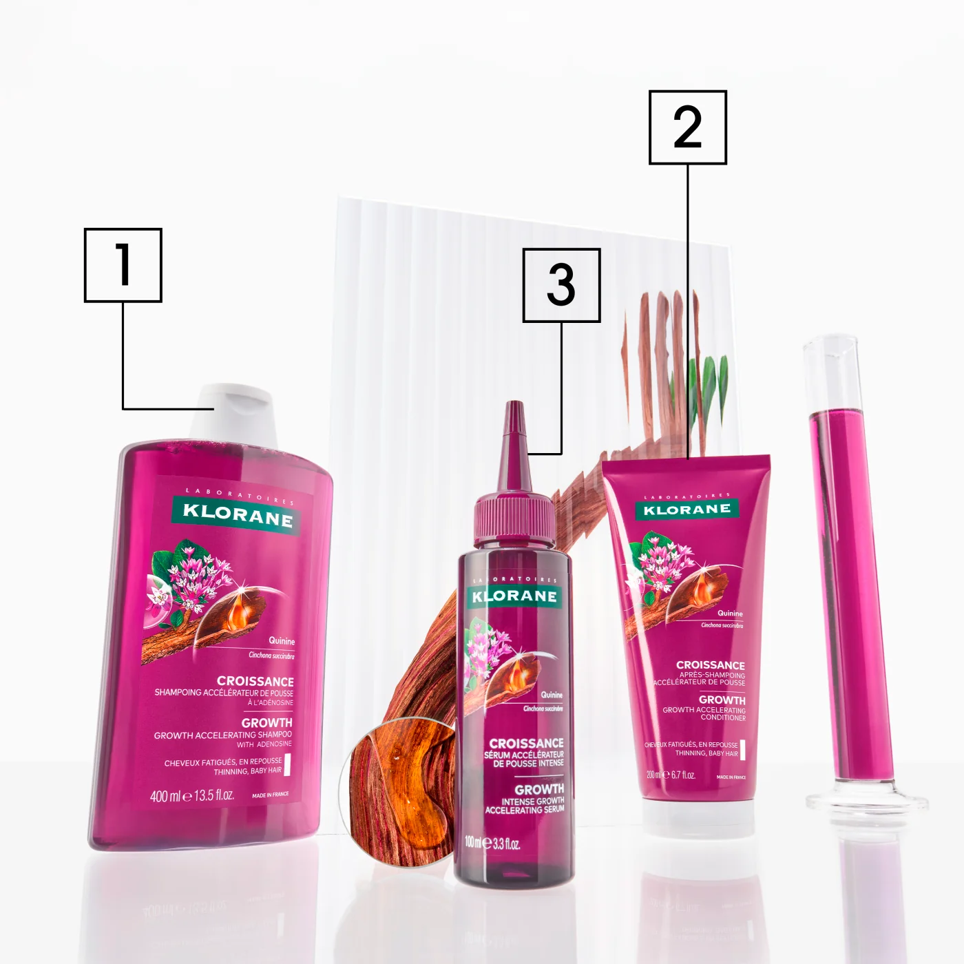 Klorane Wzrost szampon przyspieszający wzrost włosów, 200 ml
