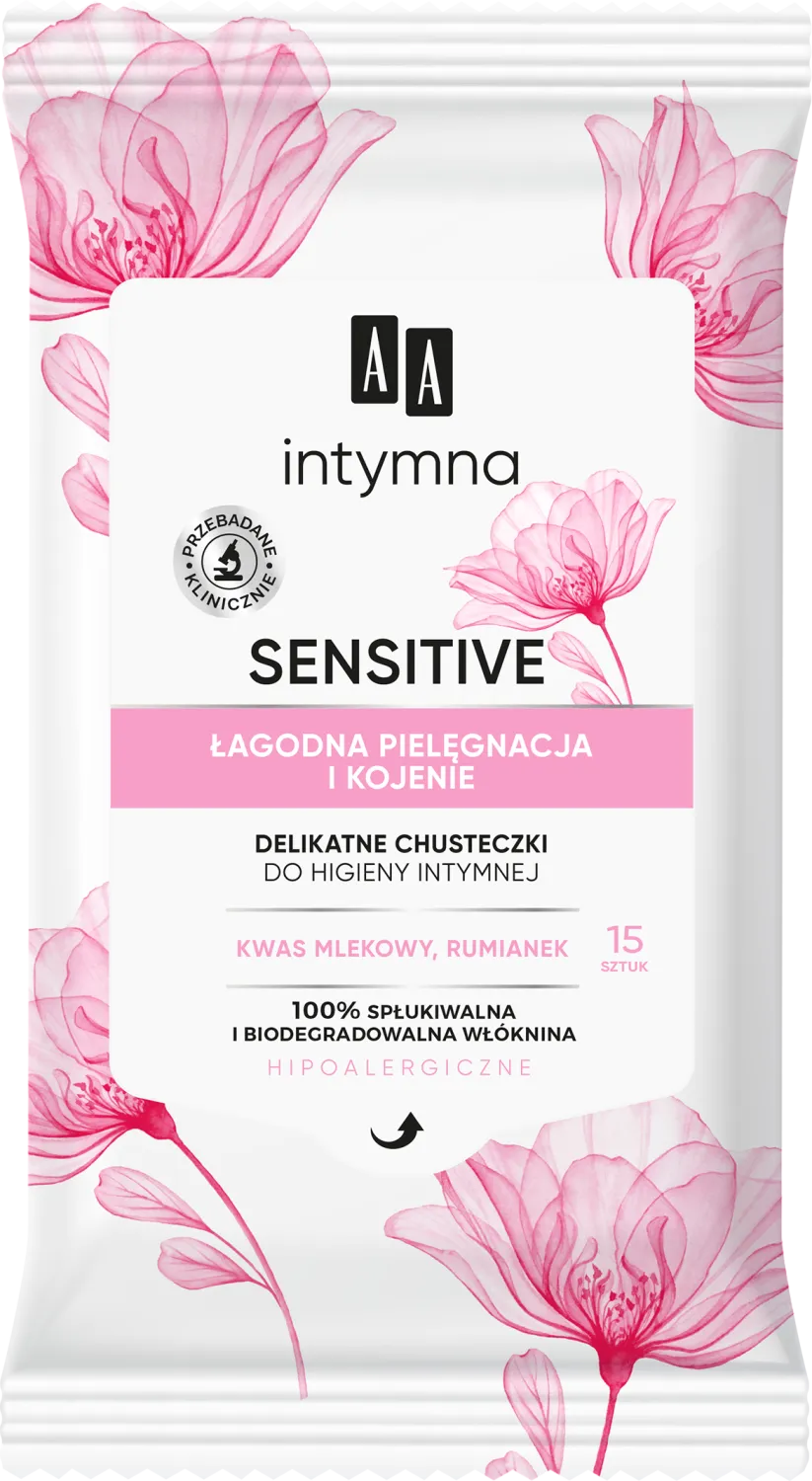 AA Intymna Sensitive chusteczki do higieny intymnej, 15szt