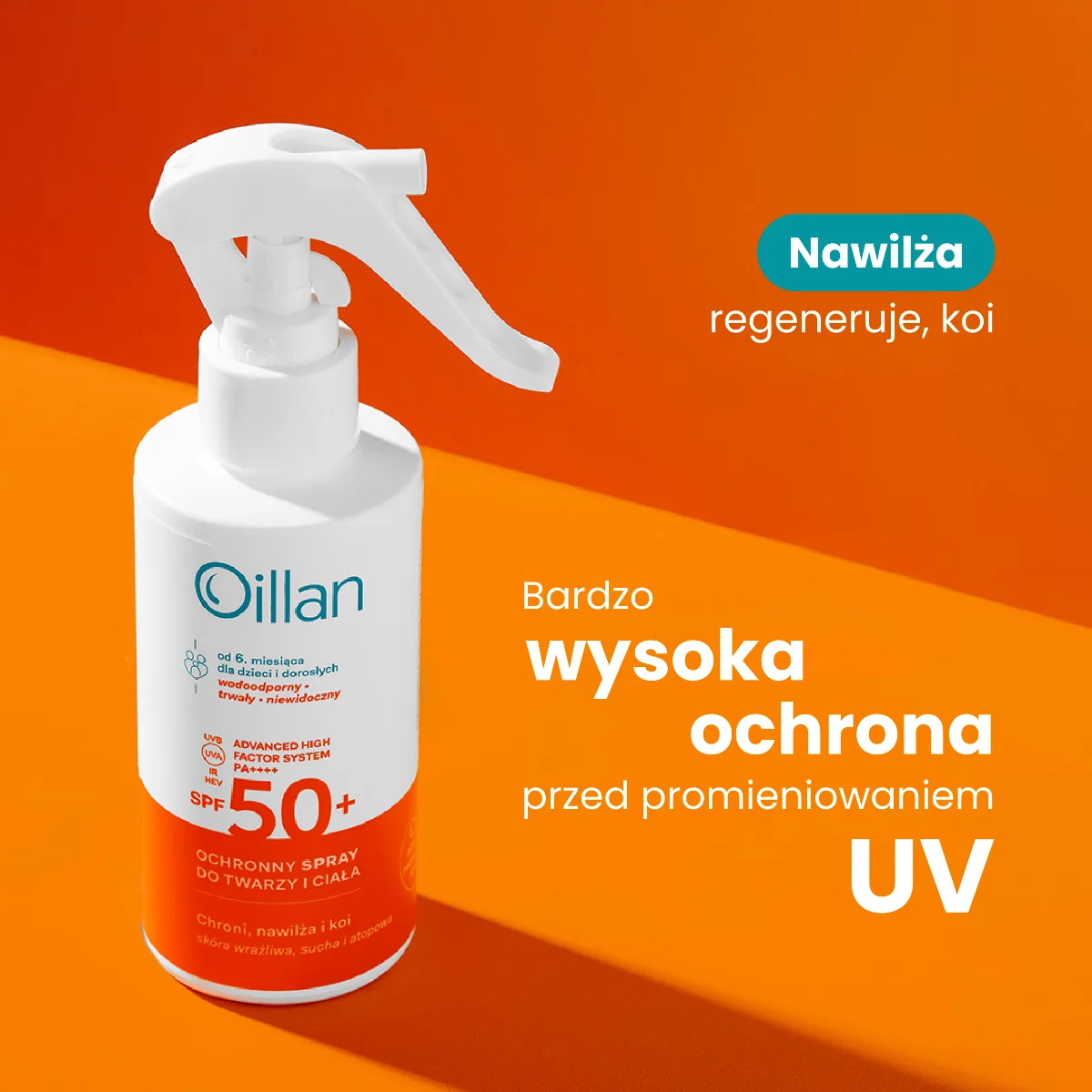 Oillan Sun Ochronny spray do twarzy i ciała, 125 ml