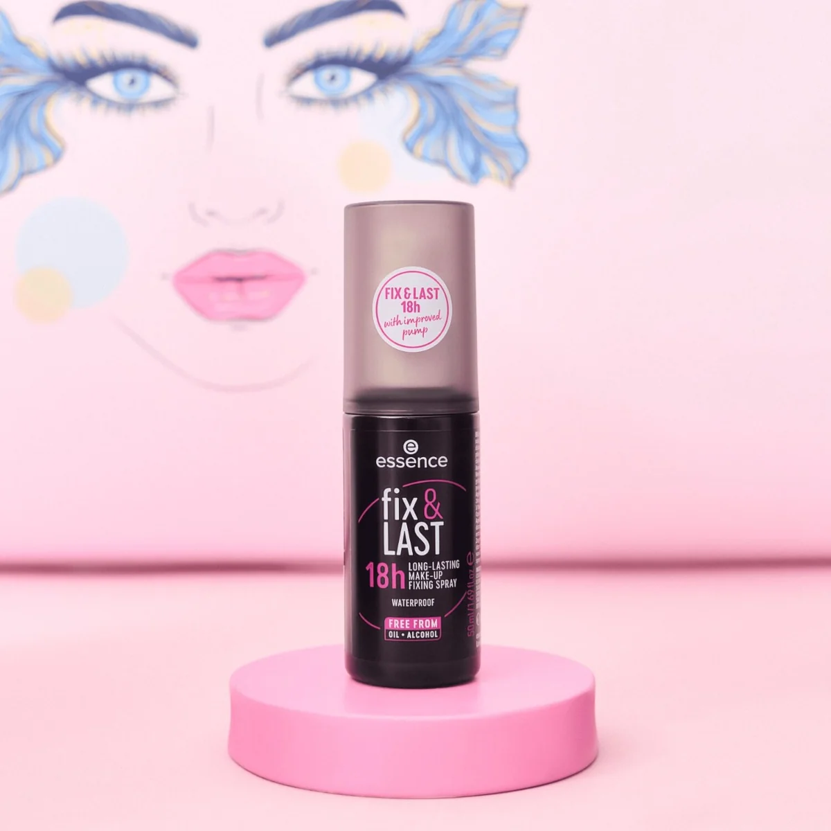 Essence Fix & Last 18h Long-Lasting Make-Up Fixing Spray spray utrwalający makijaż, 50 ml