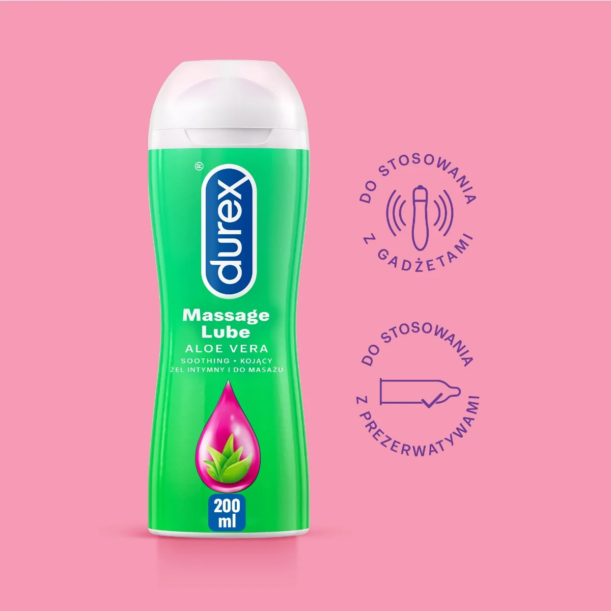 Durex play 2w1 żel do masażu z kojącym aloesem, 200 ml