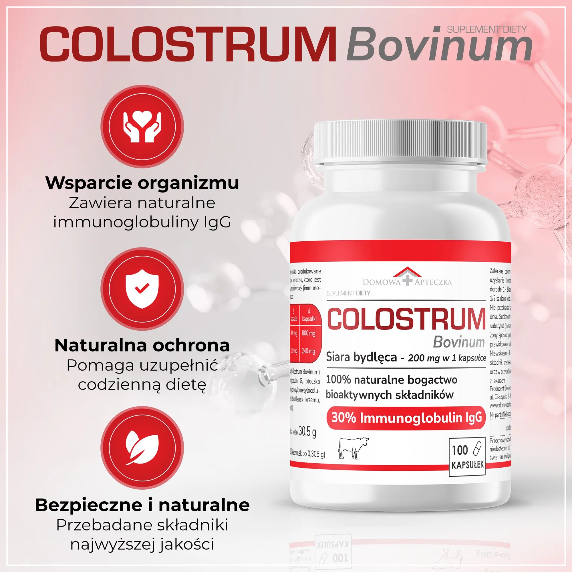Domowa Apteczka Colostrum Bovinum 100 kapsułek