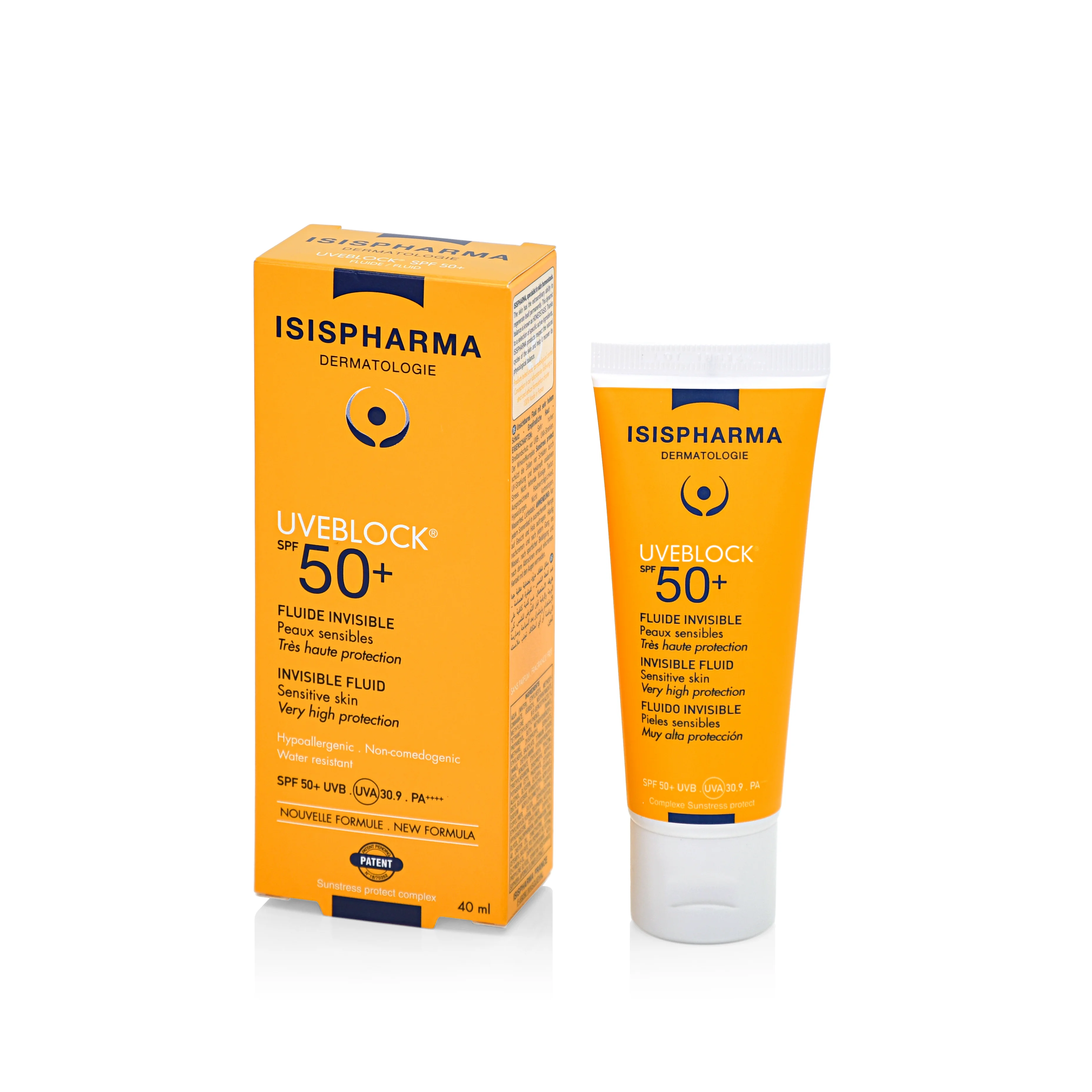 Isispharma Uveblock Fluid z filtrem UVA/UVB bezbarwny, SPF 50+, 40 ml