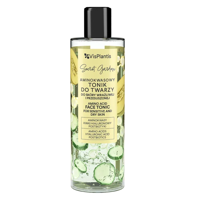 VisPlantis Secret Garden aminokwasowy tonik do twarzy do skóry wrażliwej i przesuszonej, 200 ml