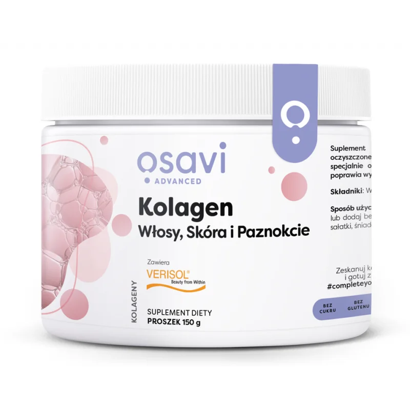 Osavi Kolagen (Włosy Skóra i Paznokcie), Naturalny, proszek 150g