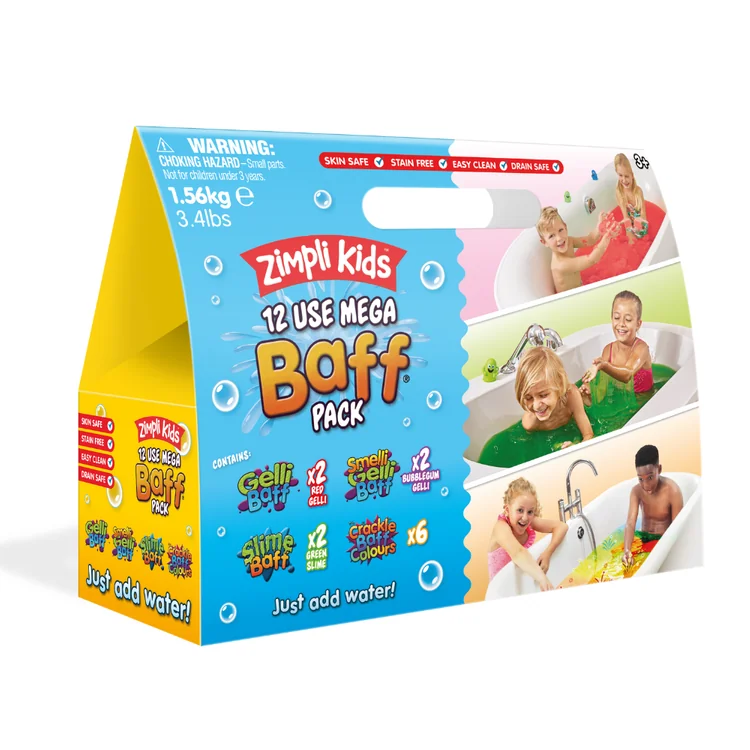 Zimpli Kids Mega Baff Pack zestaw magicznych proszków do kąpieli, 18 sztuk