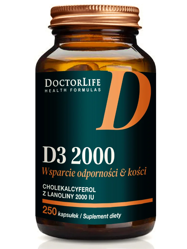 Doctor Life Witamina D3 2000 w oliwie z oliwek 250 kapsułek
