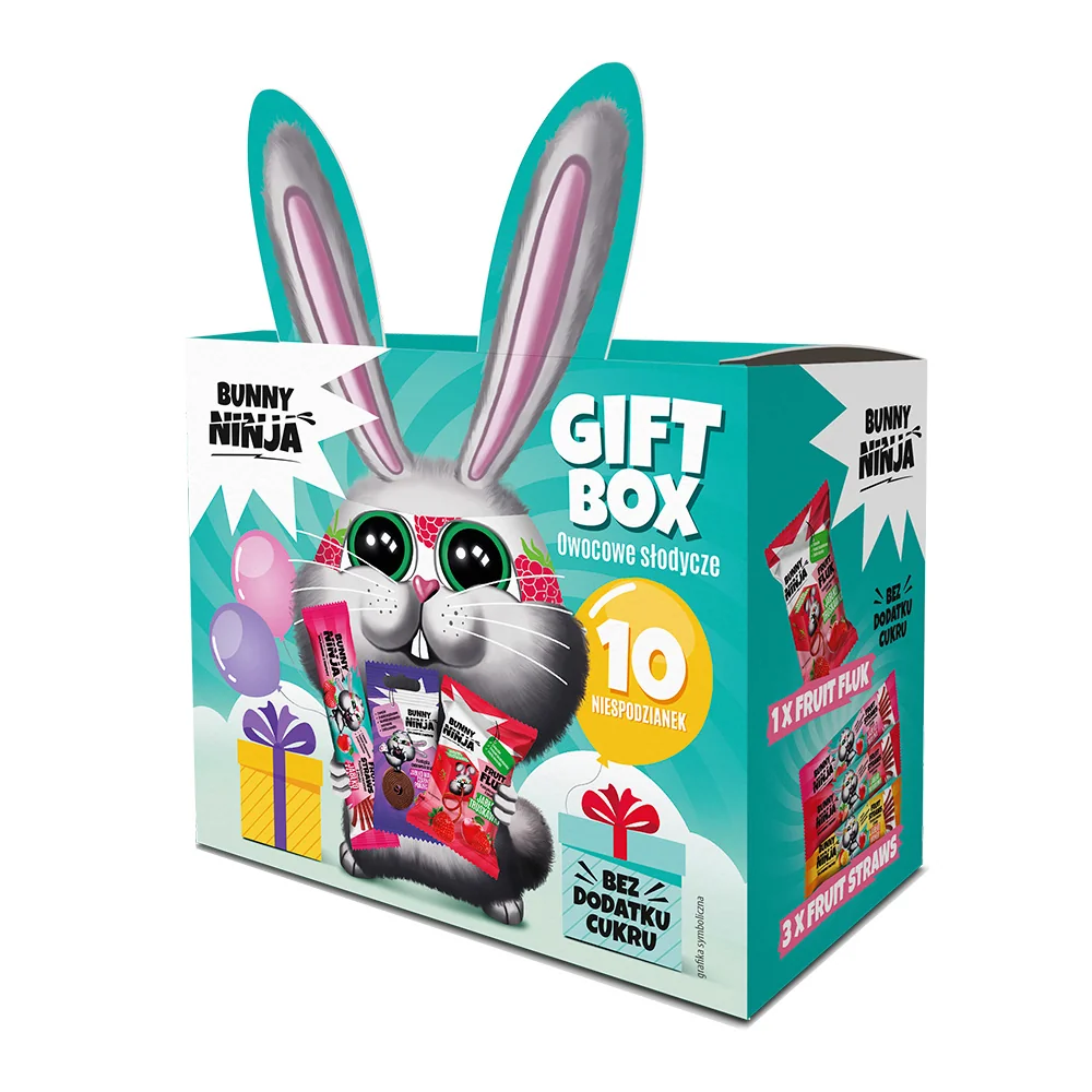 BUNNY NINJA gift box zestaw owocowych słodyczy, 108 g