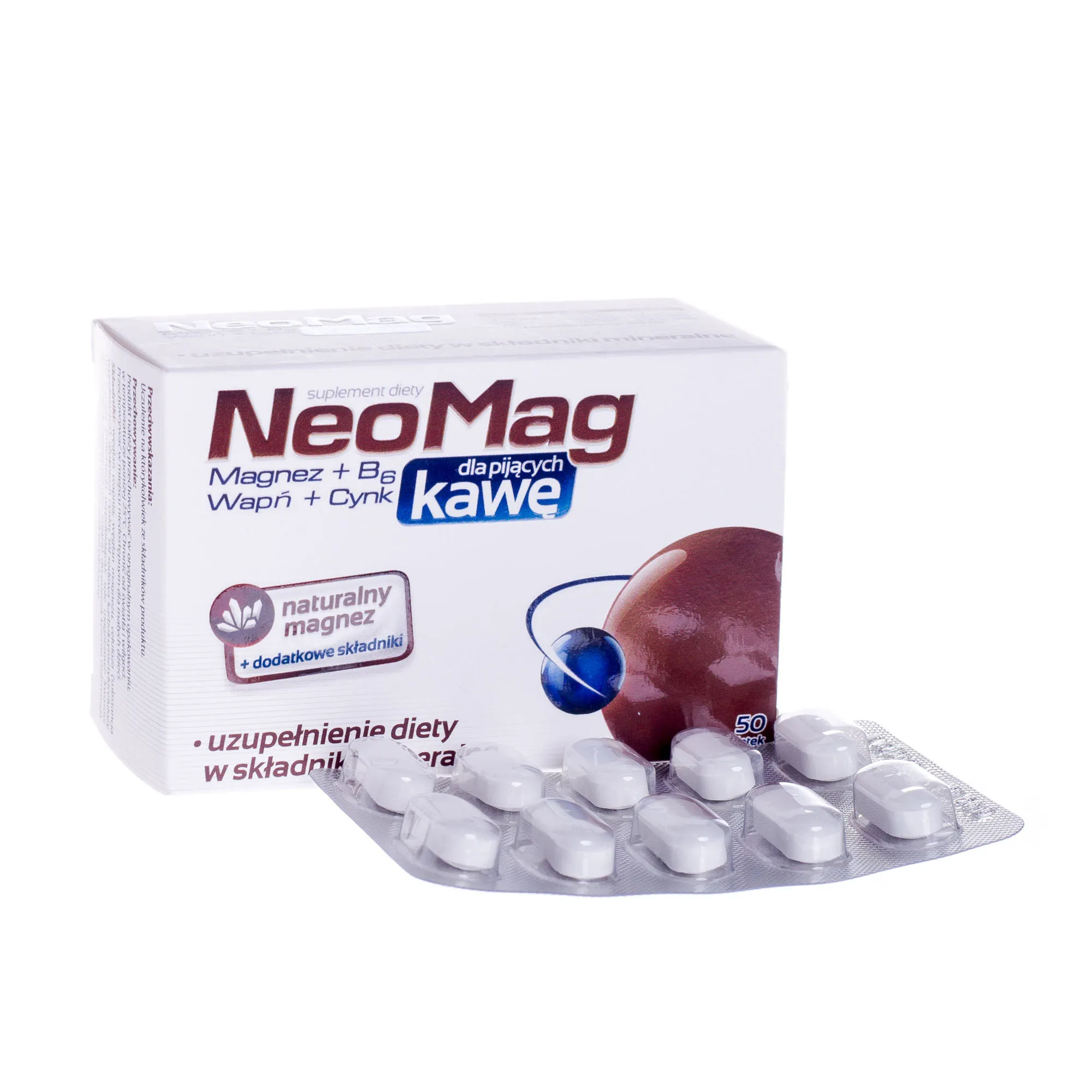 NeoMag dla pijących kawę, suplement diety, 50 tabletek