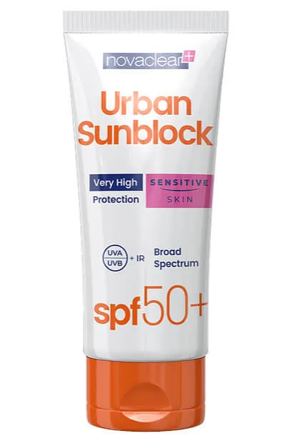Novaclear Urban Sunblock, krem ochronny do twarzy SPF 50+, skóra wrażliwa, 40 ml