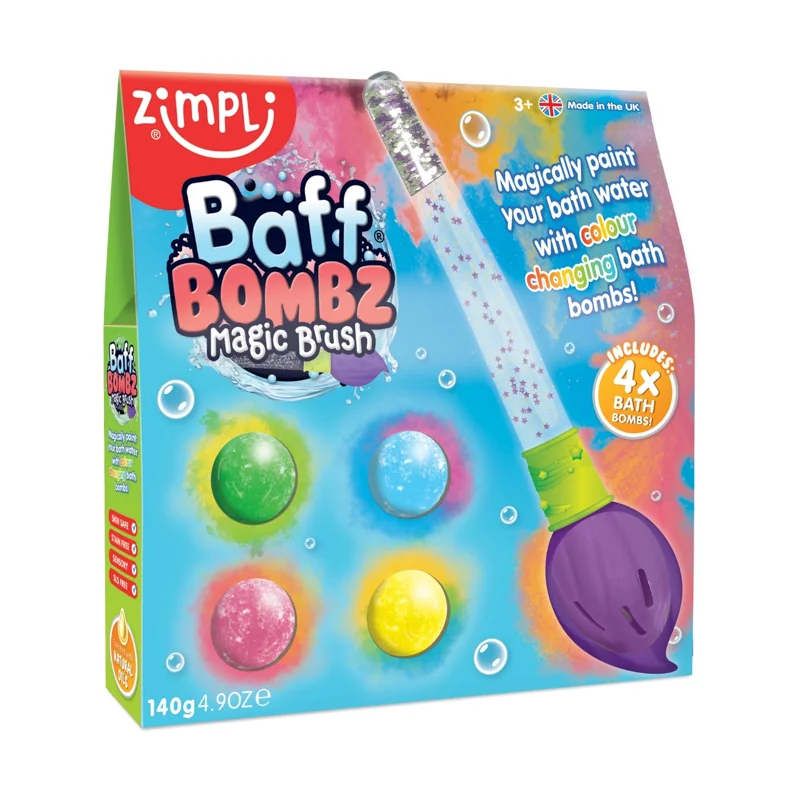 Zimpli Kids Baff Bombz Magic Brush kule do zabawy z pędzlem, 4 sztuki