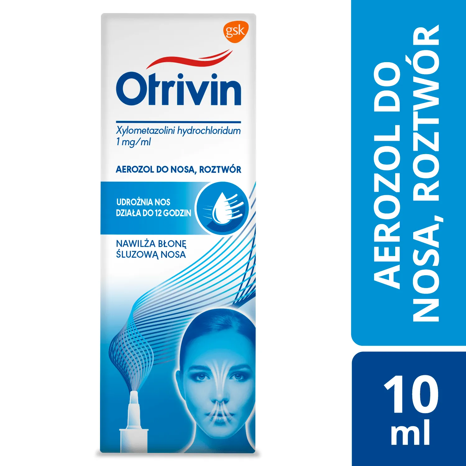 Otrivin 1 mg/ml, aerozol do nosa, 10 ml