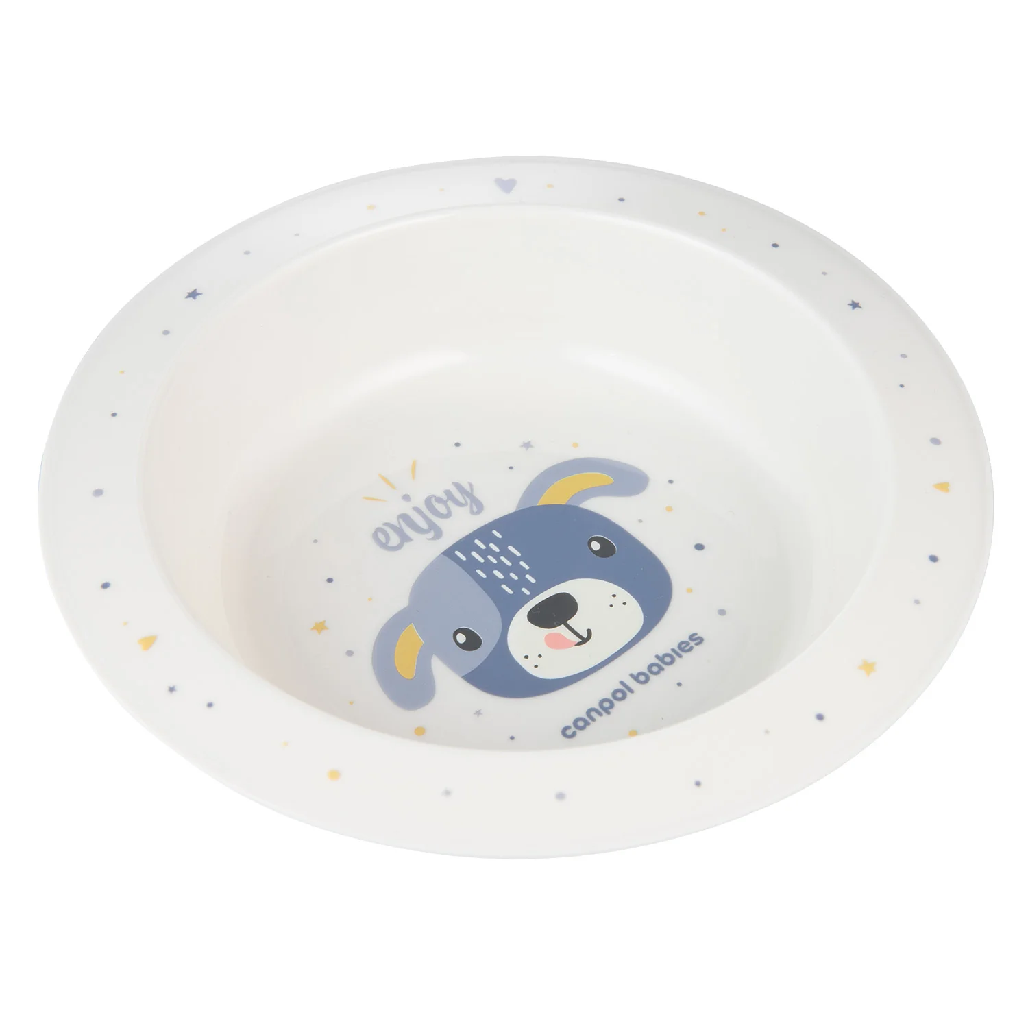 Canpol Babies Plastikowa miska dla dziecka CUTE ANIMALS niebieska 270 ml, 1 sztuka