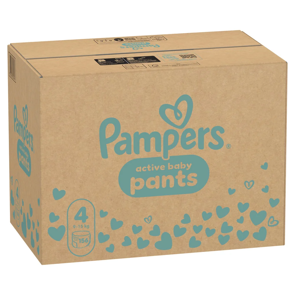 Pampers Active Baby Pants 4 pieluchomajtki, rozmiar 4, 9-15 kg, 156 sztuk