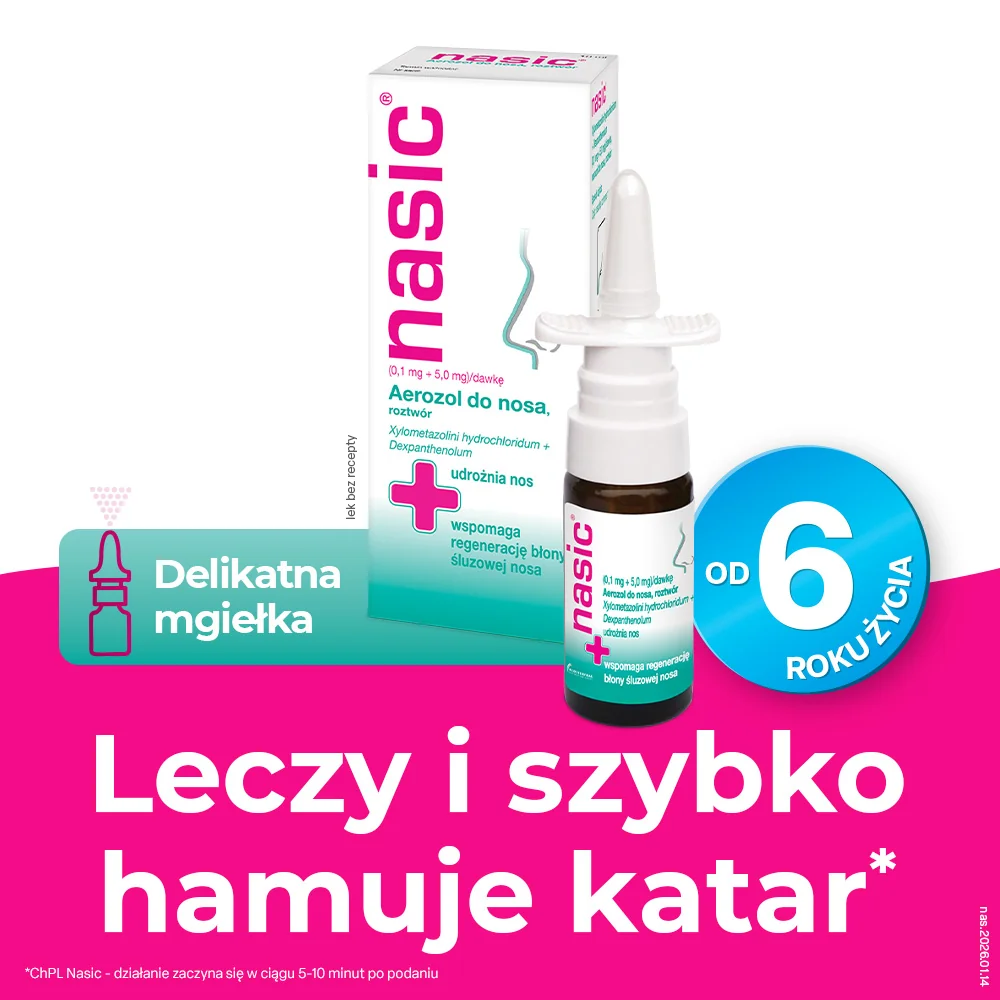 NasicNasic (0,1 mg + 5 mg)/ dawkę aerozol do nosa, 10 ml