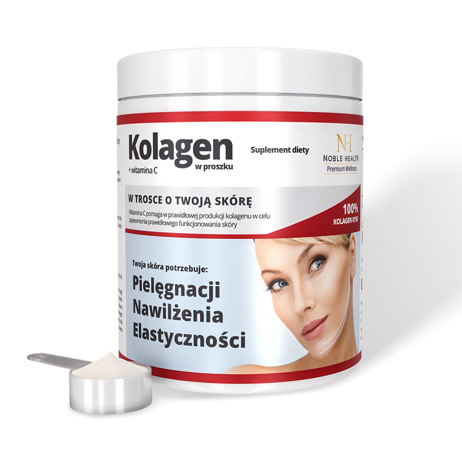Noble Health Kolagen + witamina C proszek, 100 g