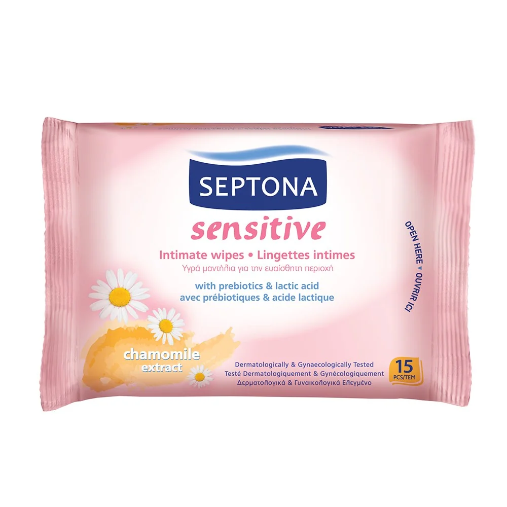 Septona Sensitive chusteczki nawilżane do higieny intymnej, 15 szt.