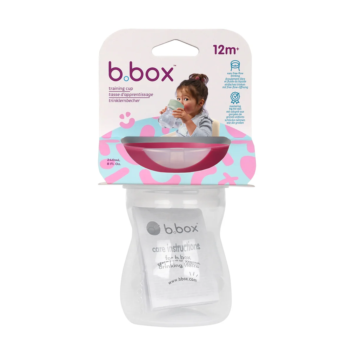 B.Box, kubek treningowy, malinowy, 240 ml