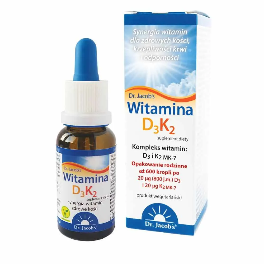 Dr. Jacob's Witamina D3K2, suplement diety, krople doustne, 20 ml