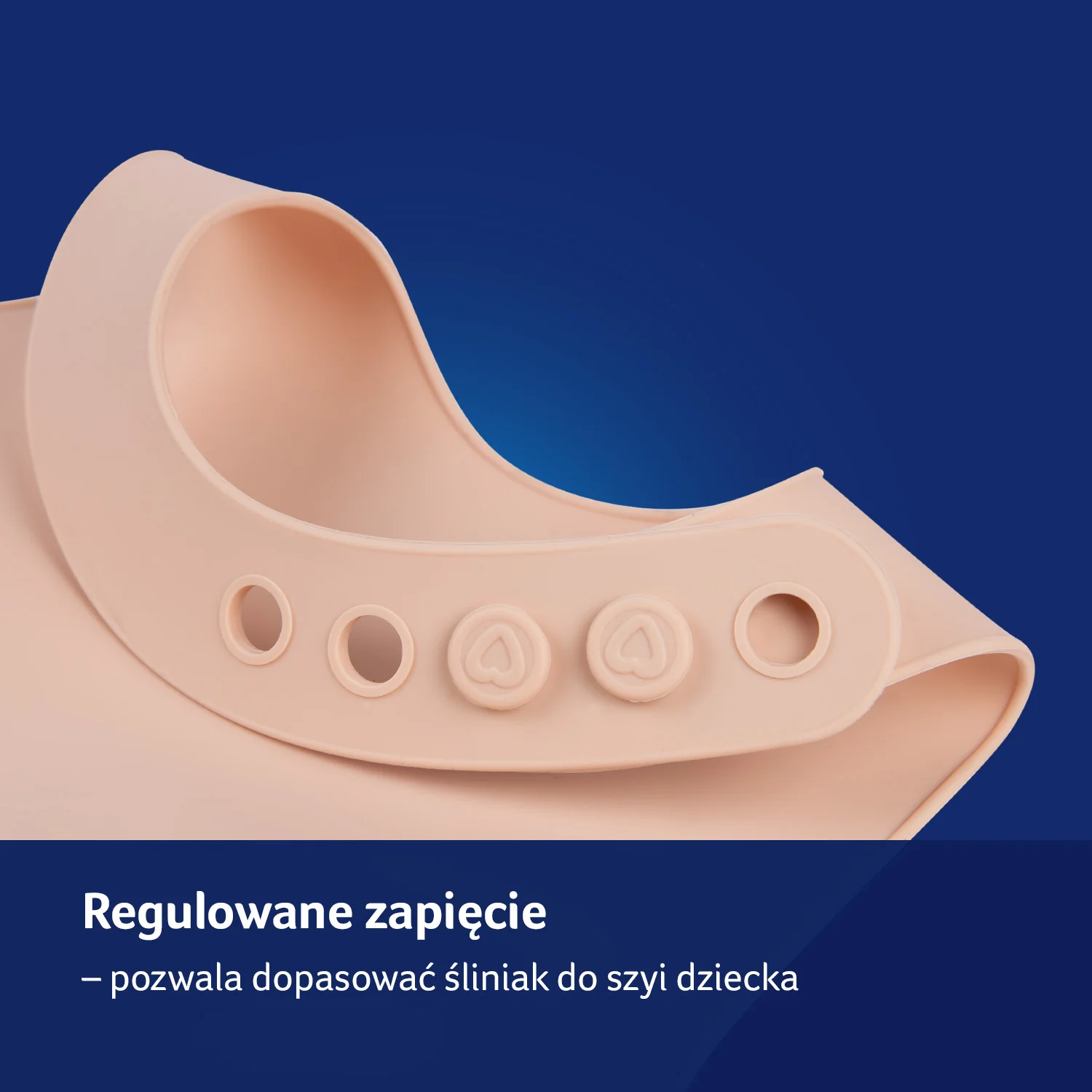 LOVI Śliniak silikonowy z kieszonką nude, 1 sztuka