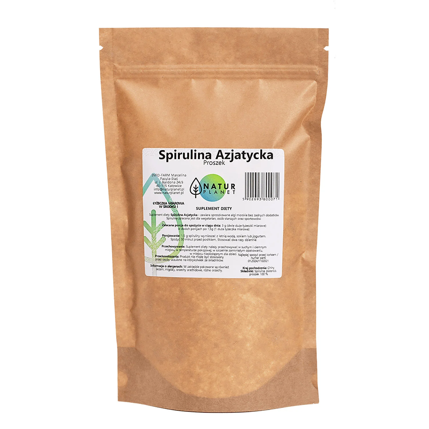 Natur Planet Spirulina azjatycka proszek 100 g