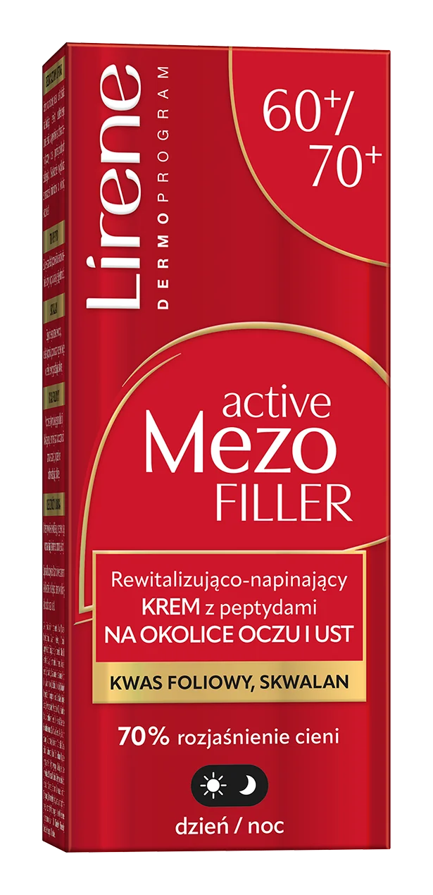 Lirene rewitalizująco-napinający krem z peptydami na okolicę oczu i ust 60/70+, 15 ml