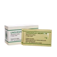 Unguentum Neomycini, lek w miejscowym leczeniu ropnych chorób skory, 10 saszetek po 1 g