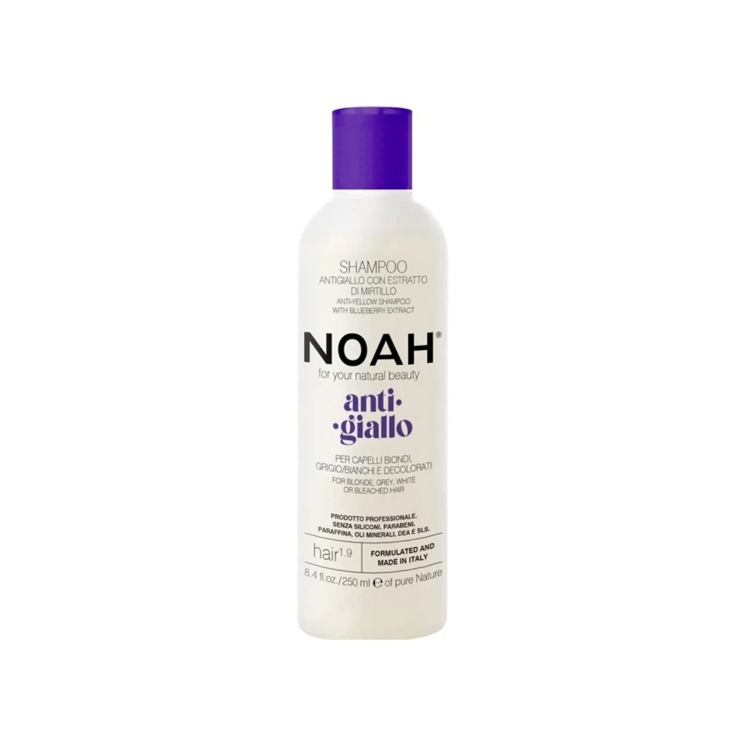 NOAH® 1.9 szampon neutralizujący żółte tony z ekstraktem z borówki amerykańskiej, 250 ml