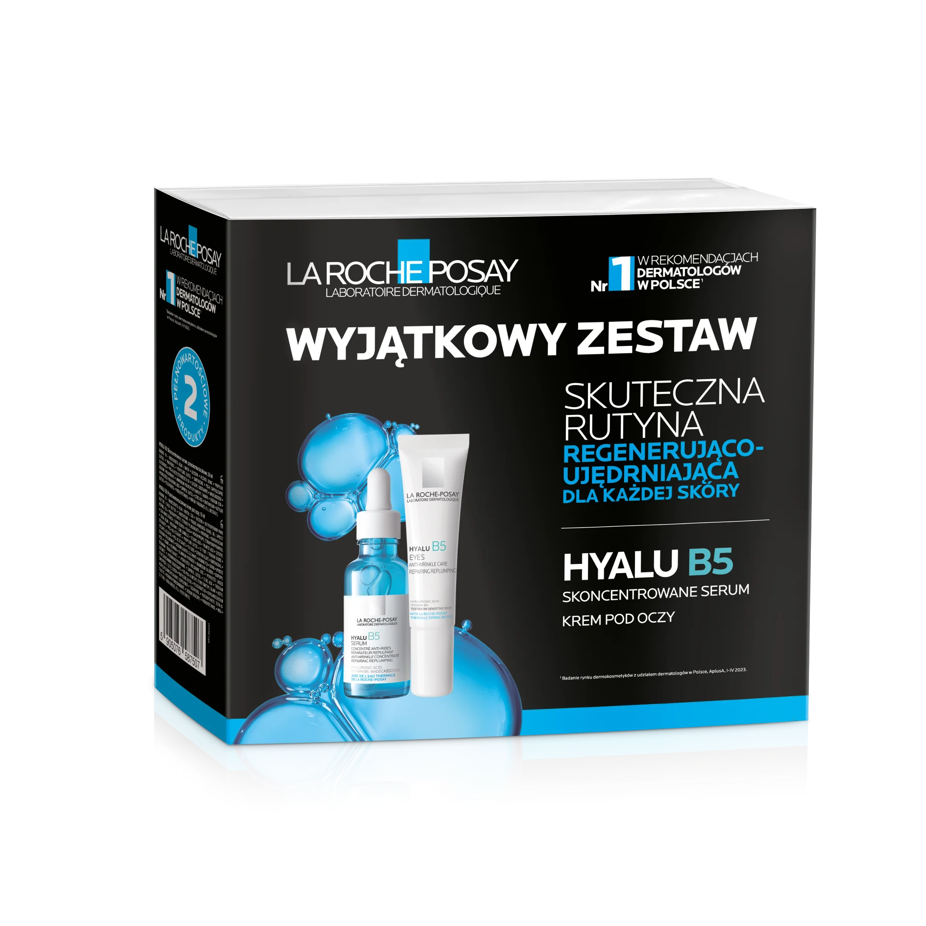 La Roche-Posay Hyalu B5 zestaw prezentowy skoncentrowane serum nawilżające przeciw oznakom starzenia, 30 ml + krem przeciwzmarszczkowy pod oczy, 15 ml