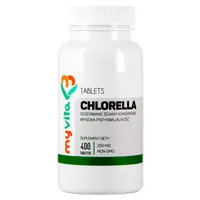 MyVita, Chlorella algi 250mg, rozerwane ściany komórkowe, suplement diety, 400 tabletek