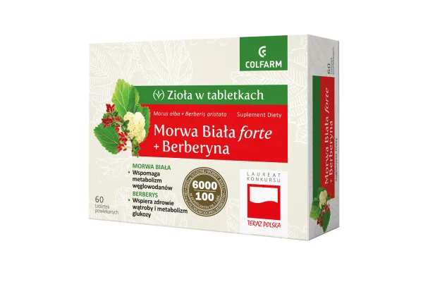 Colfarm Morwa Biała forte + Berberyna, 60 tabletek powlekanych