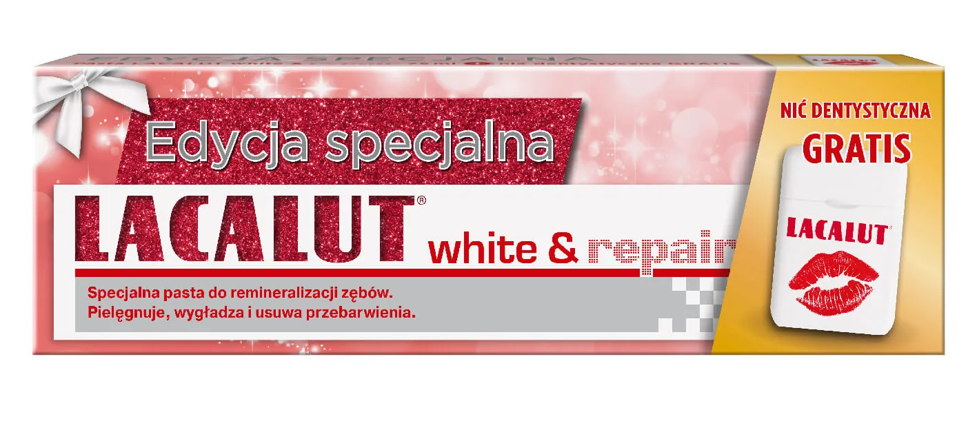 Lacalut White and Repair, pasta do zębów, 75 ml + nic dentystyczna