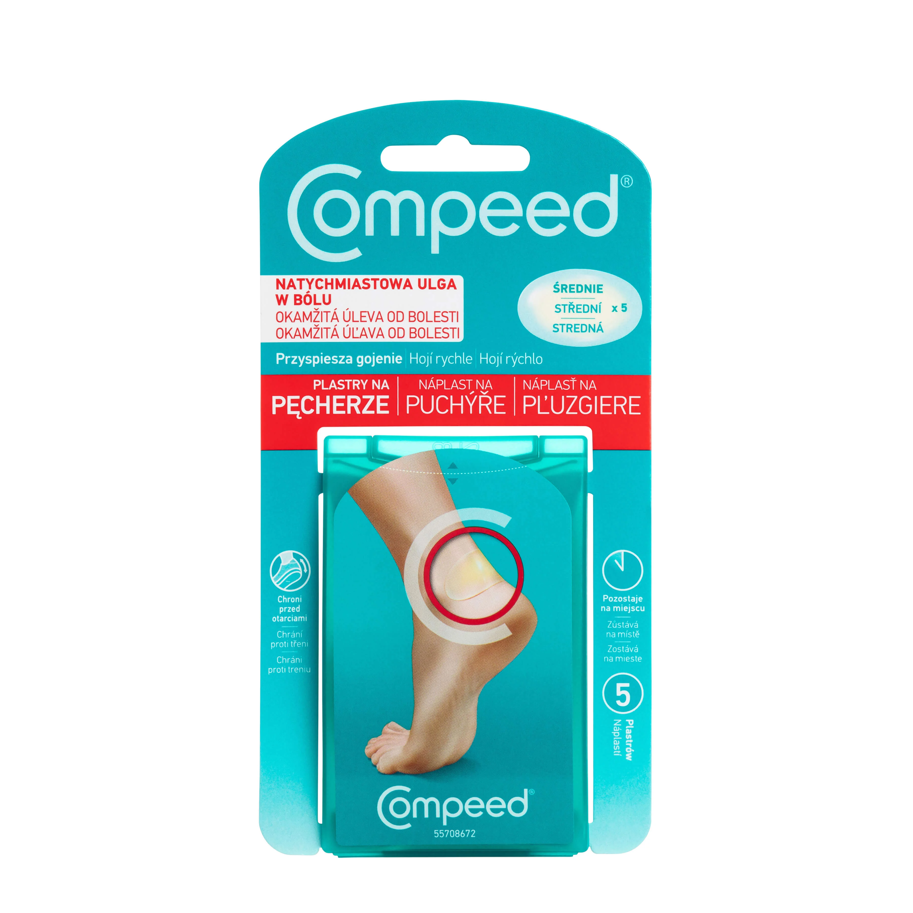 Compeed plastry na pęcherze średnie, 5 plastrów