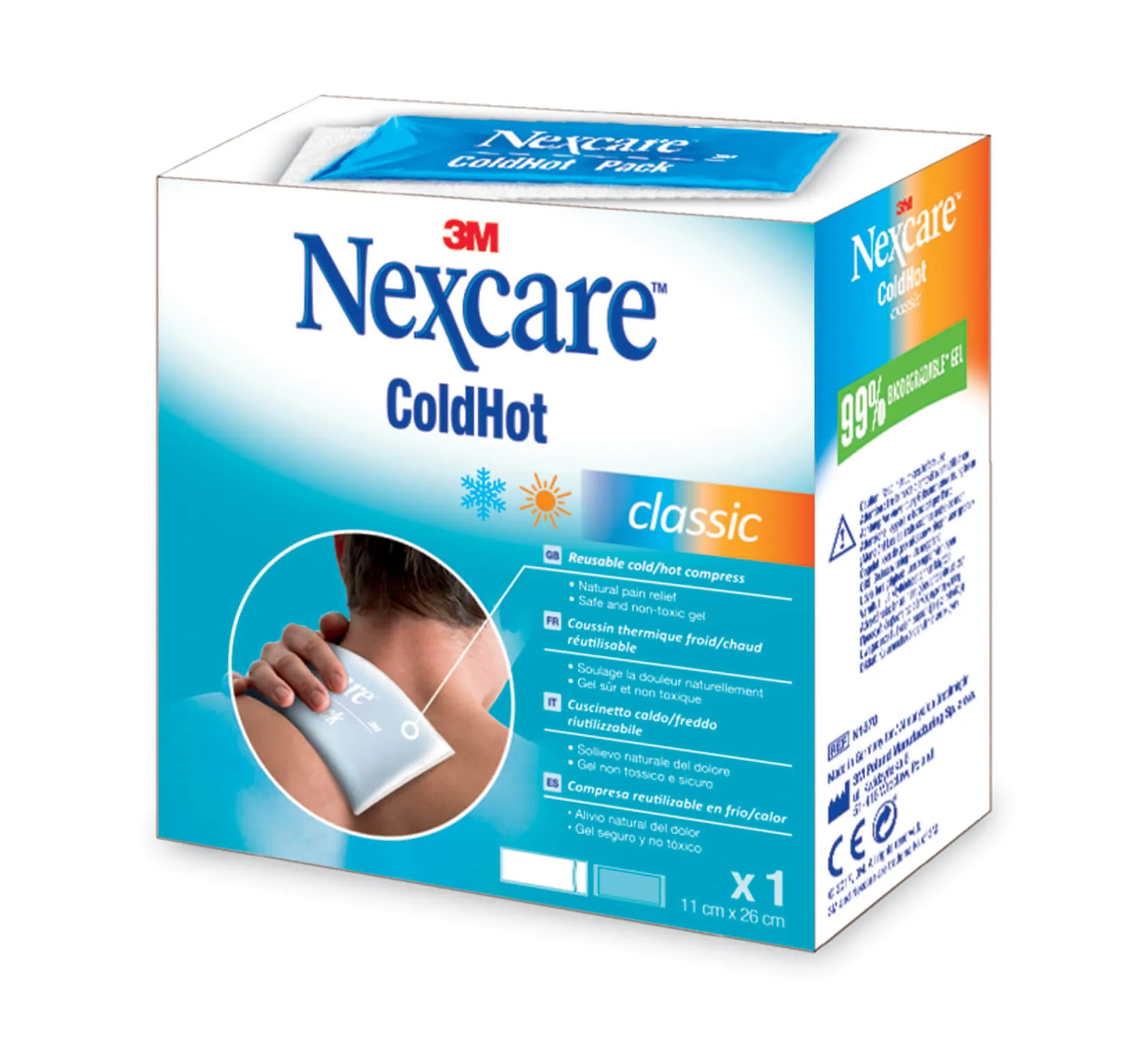 Nexcare ColdHot Classic - zimno-ciepły okład wielokrotnego użytku, 11 x 26 cm, 1 szt. 