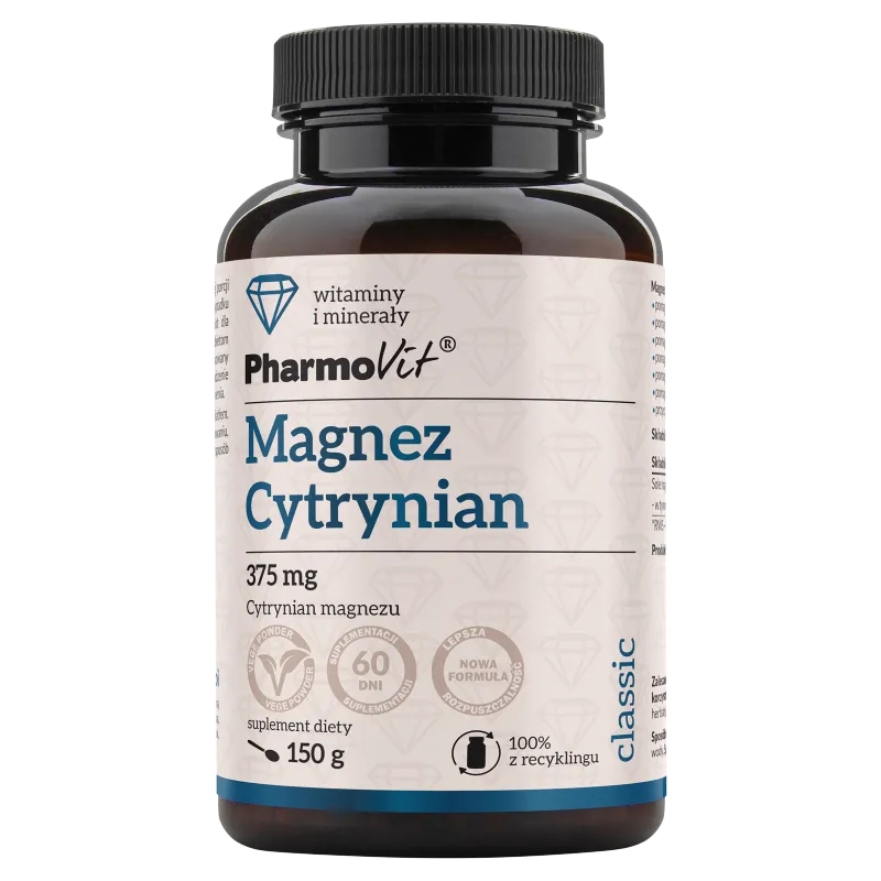 Magnez cytrynian 375 mg, suplement diety, 150 g