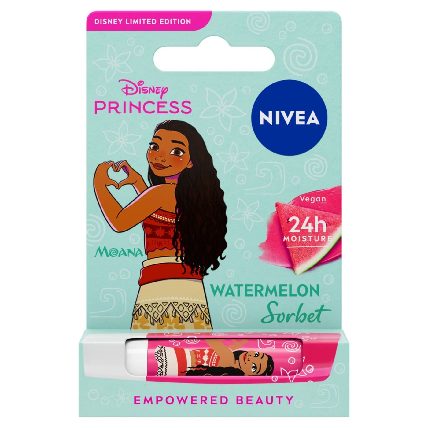 Nivea Disney pielęgnująca pomadka Watermelon Sorbet Vaiana, 4,8 g