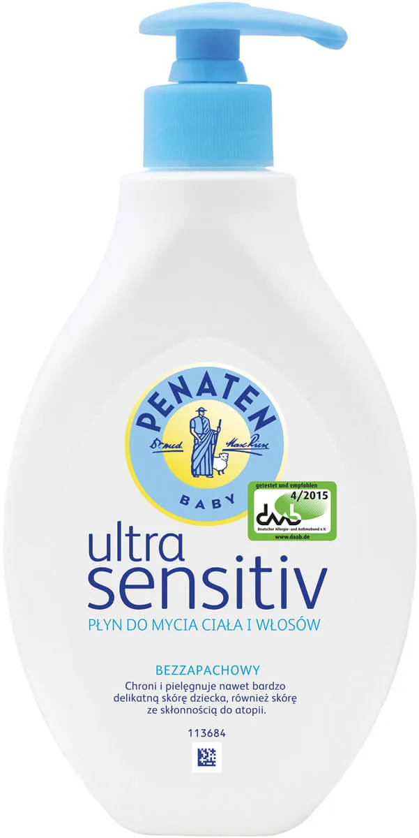 Penaten Ultra Sensitive, płyn do mycia ciała i włosów 2w1, 400 ml