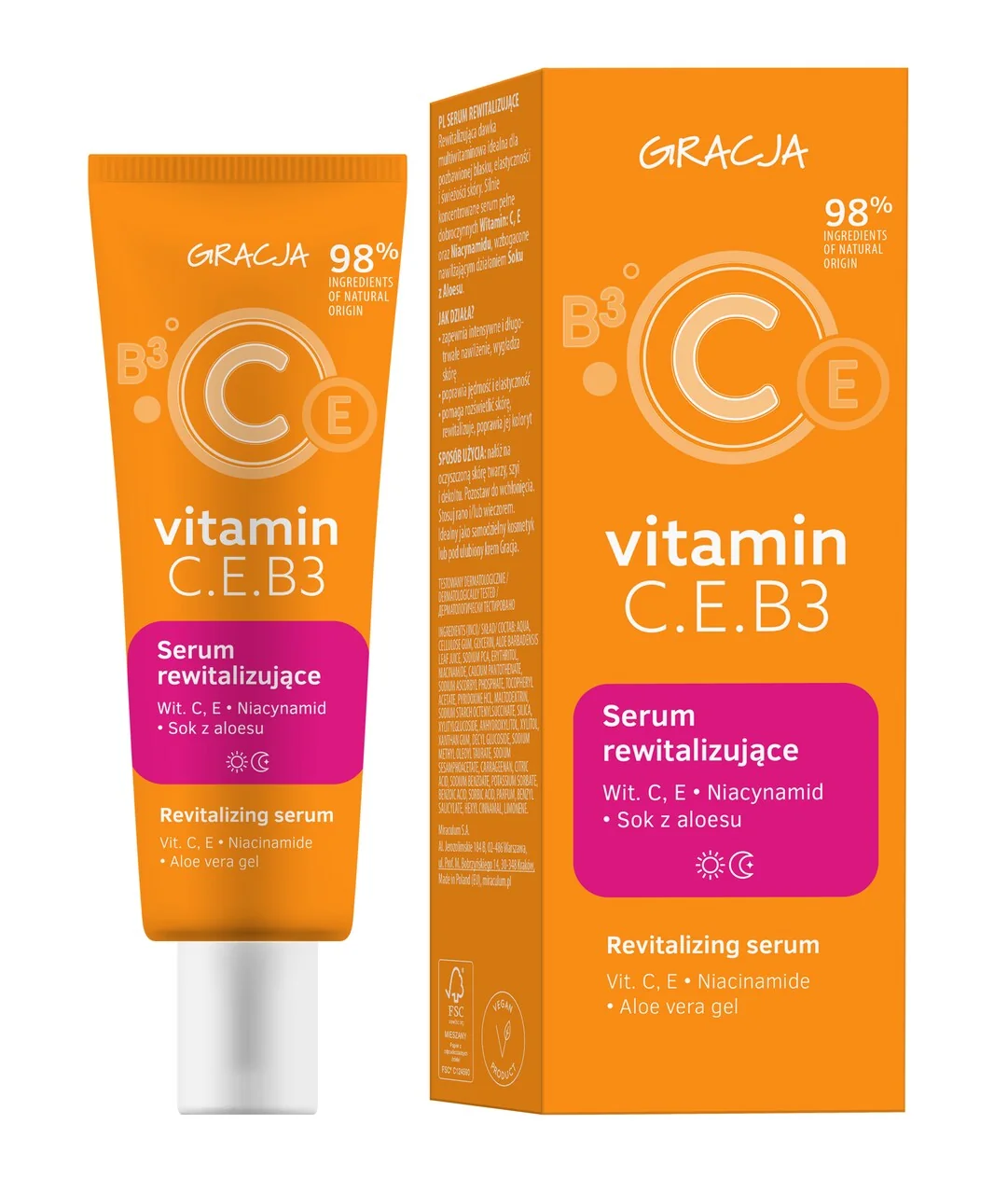 Gracja Vitamin C.E.B3 serum rewitalizujące do twarzy, 30 ml