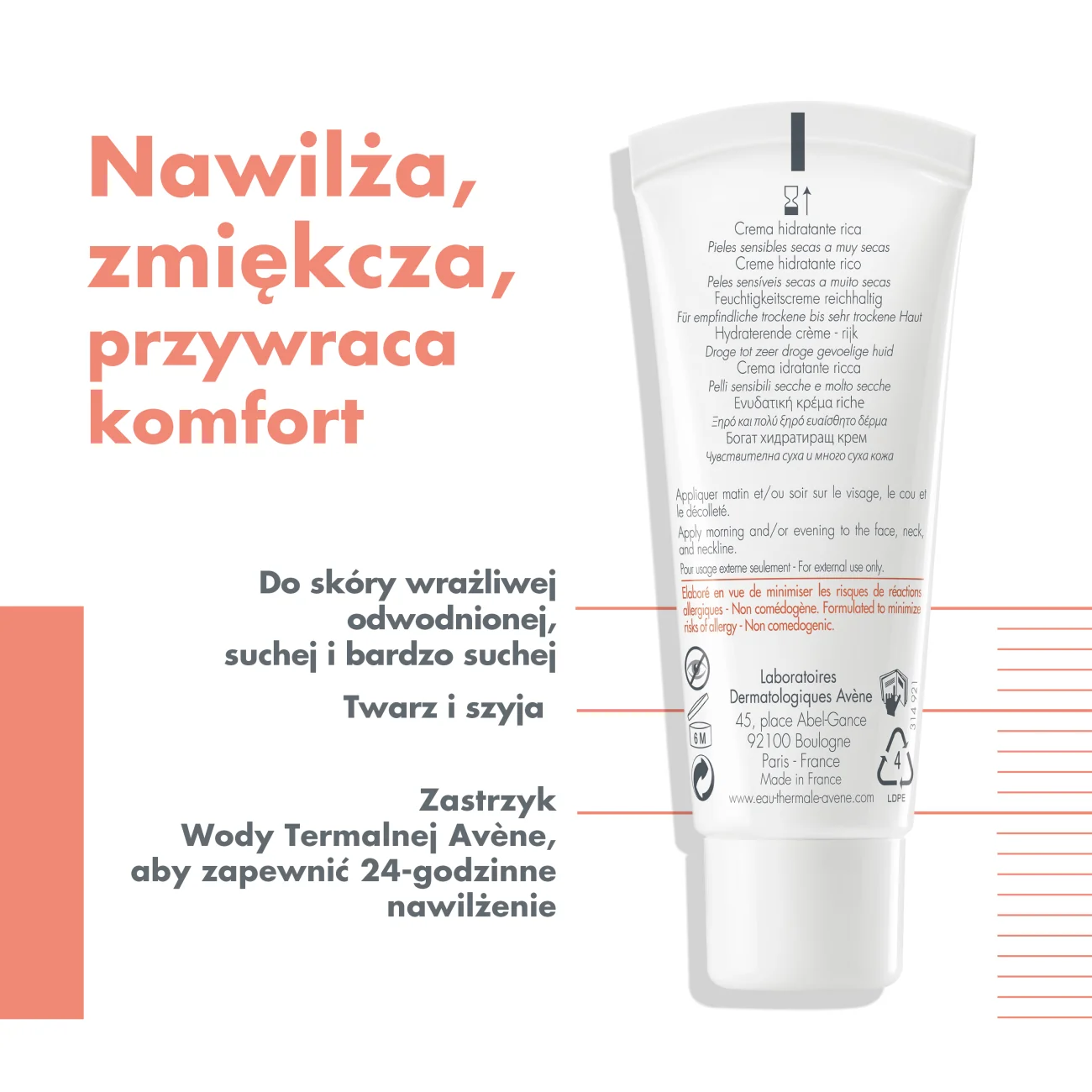 Avene Hydrance Riche krem, 40 ml
