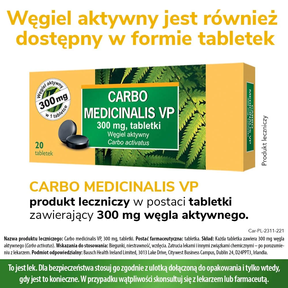 Węgiel leczniczy VP 0,2 g 20 kapsułek